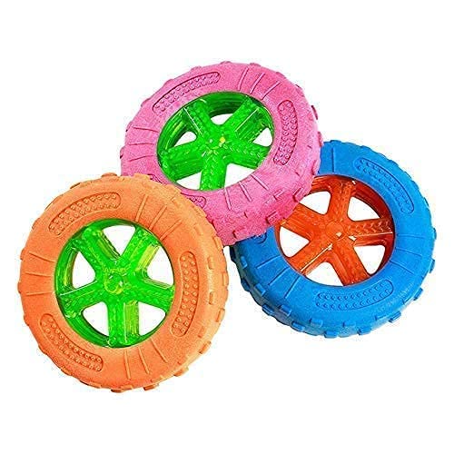 RvPaws Rubber TPR Tires Extreme Chew Wheel Training Aid Toy for Medium & Large Dogs (Color May Vary) (1 - Wheel) (B09J29XJP5) Amazon Price History, Amazon Price Tracker
