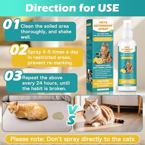 Boxmom Cat Deterrent Spray 200ML – Natural & Safe For Indoor & Outdoor Use, No Trace Formula To Protect Furniture & Garden – Essential For Cats Educational - New 13 - 3