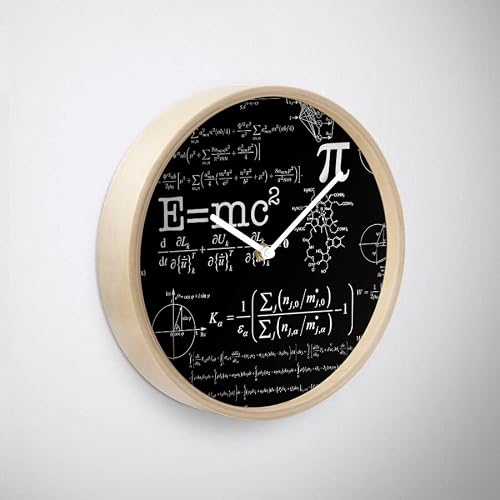 Crartee Chalk Equations Retro Pattern Wall Clocks Silent Non-Ticking Battery Operated Classical Wall Clock Easy To Read Clocks For Room/Home/Kitchen/Bedroom/Office/School #TOP19