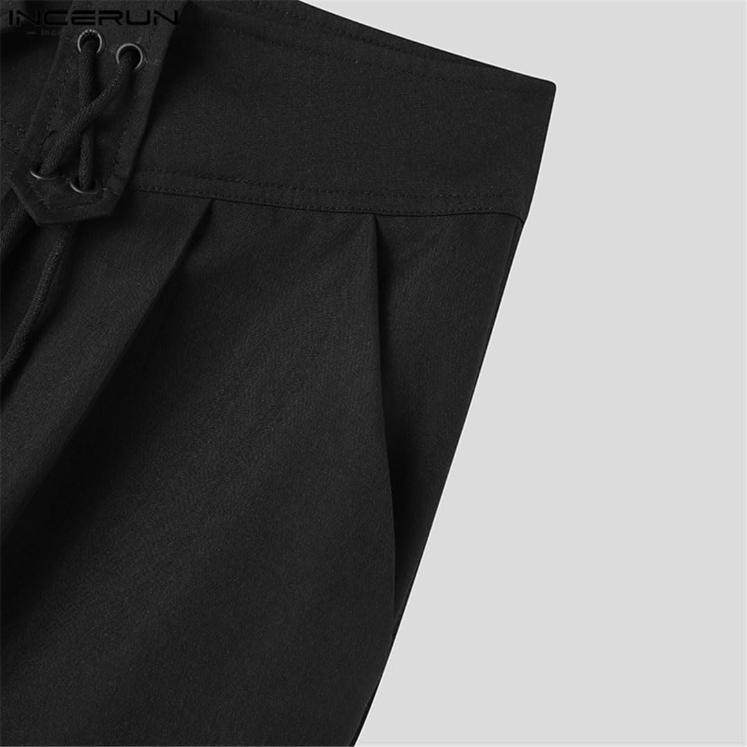 Vogrtcc Pantalones De Hombre Pantalones Largos Sueltos con Cordón De Cintura Alta Pantalones Casuales De Pierna Recta
