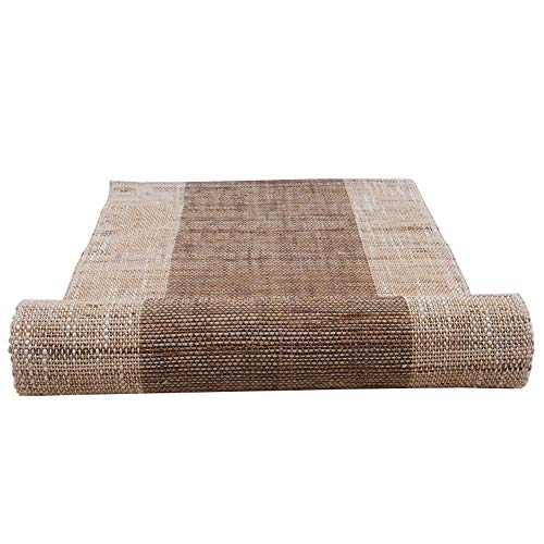 Ramie Cloth Burlap Table Runner, Middle Part Light Brown Hand-Woven, Pastoral Fabric Simple Table Runner(Size:35×180Cm) #TOP3