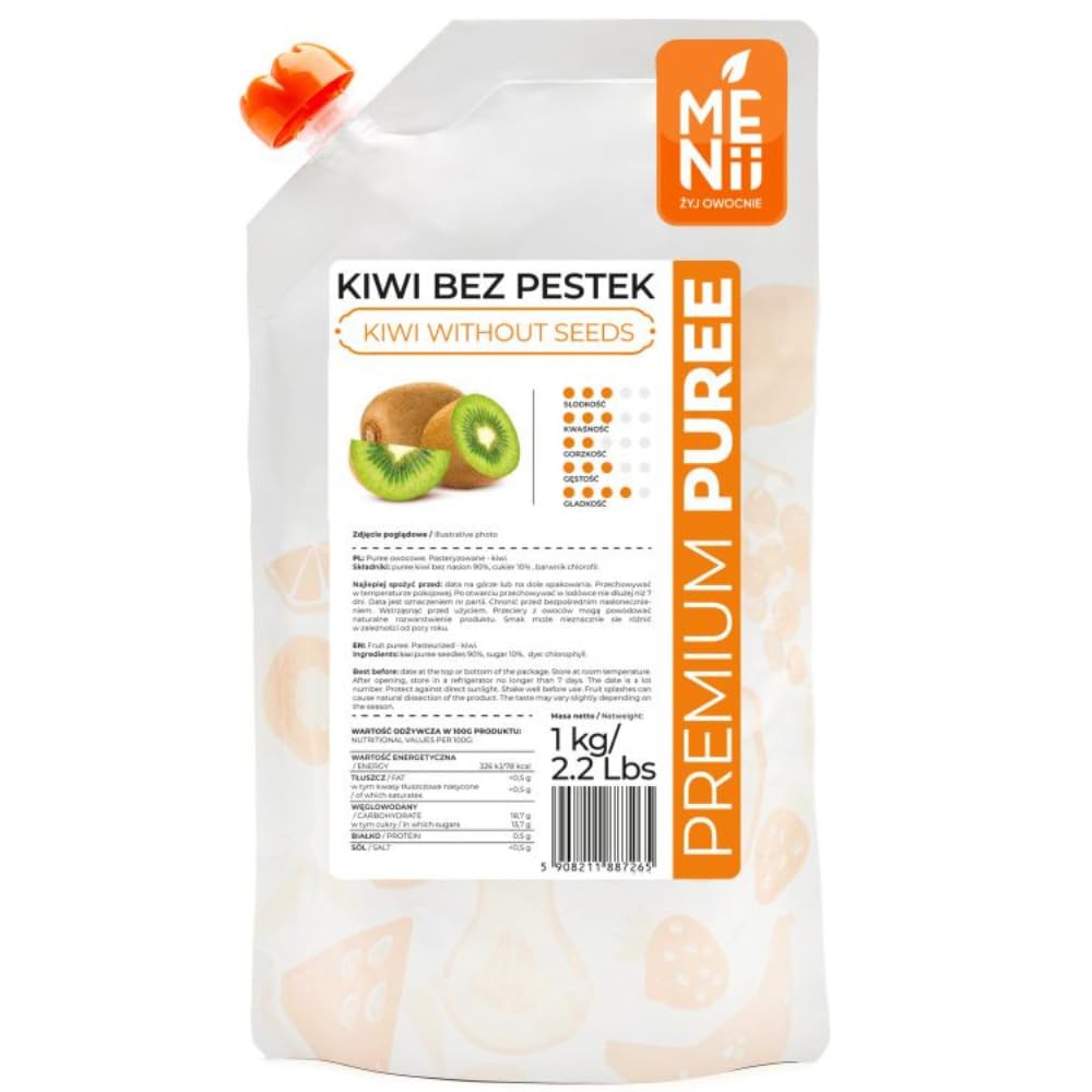 Premium puree kiwi napój, ciasto, desery, lody, gastronomia, owoce, kivi, miąższ owocowy, smoothie, egzotyczne owoce
