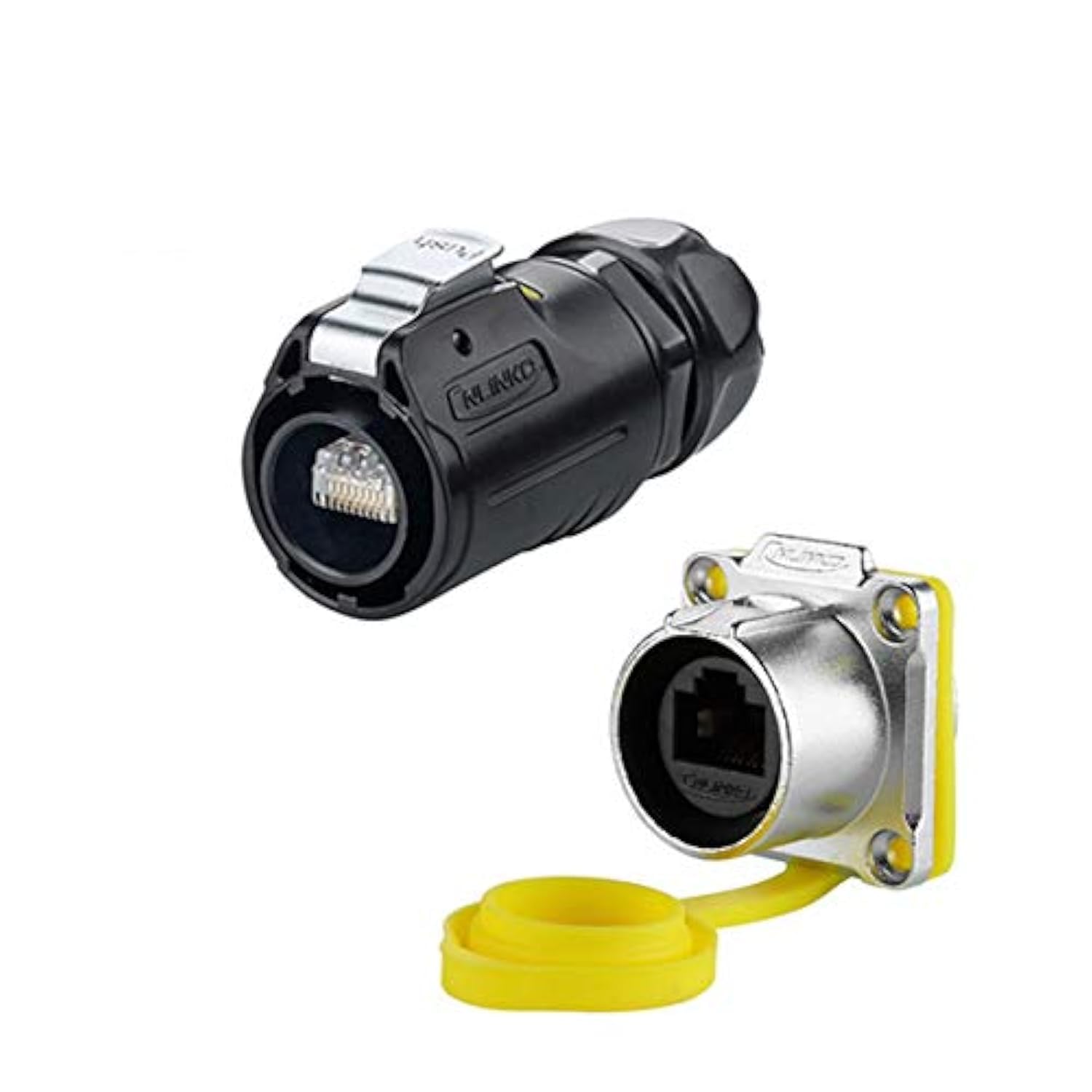 CNLINKORJ45 Ethernet Industrial Circular Connector, Male Plug & Female Panel Mount Receptacles Socket Jack, Outdoor Waterproof IP67, Fast Data, Heavy Duty