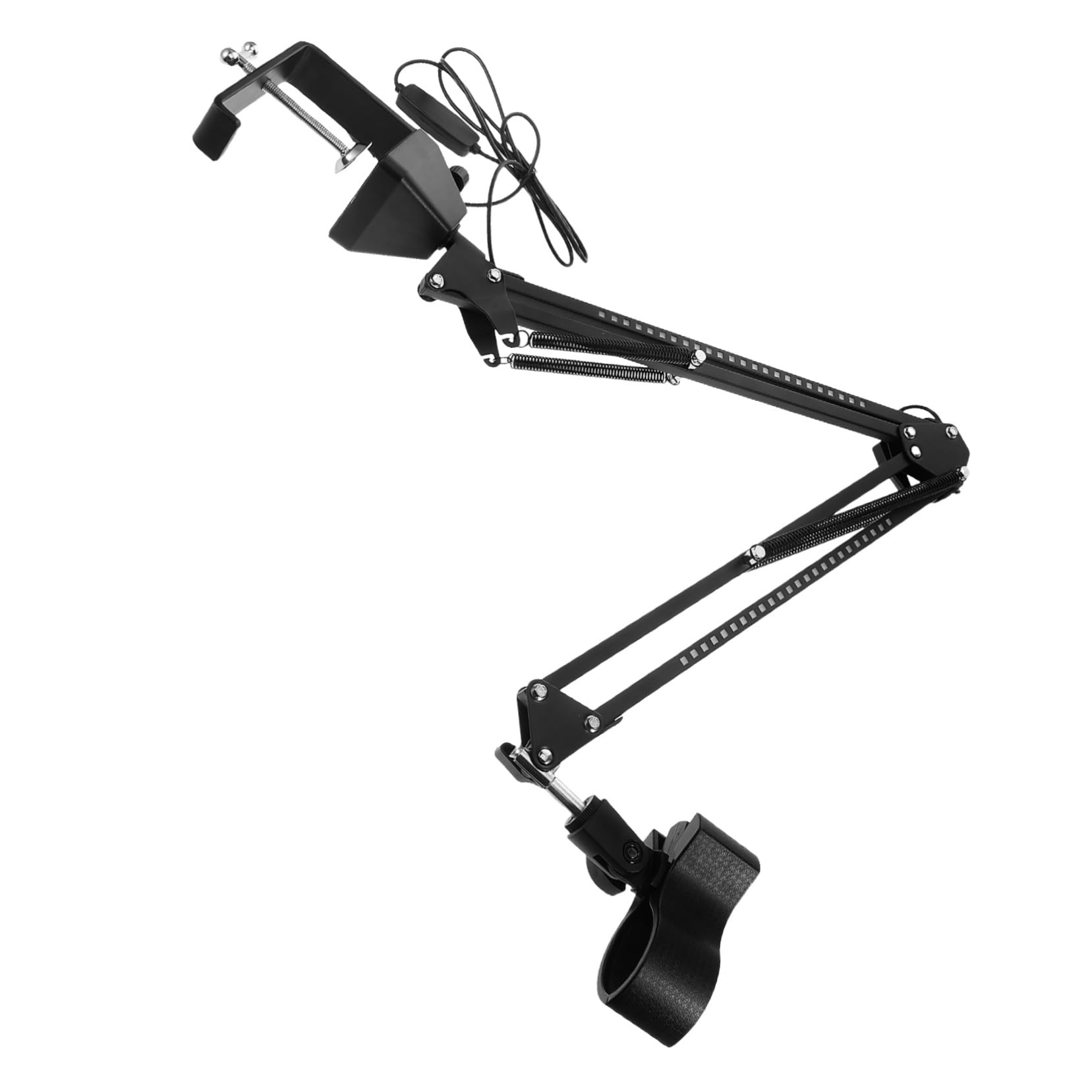 Pied de Micro Rgb-35 à Led, Bras de Bureau Noir en Alliage