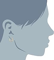 Vista 7 de Pendientes de aro redondos sin fin brillantes de oro amarillo de 10 quilates