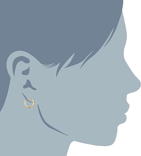 Miniatura 7 de Pendientes de aro redondos brillantes de oro amarillo de 10 quilates