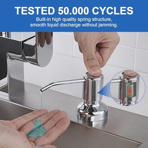 SonTiy-Soap-Dispenser-for-Kitchen-Sink-with-47-Extension-Tube-17OZ-Large-Soap-Bottle-Built-in-Kitchen-Sink-Soap-Dispenser-Pump-Countertop-Stainless-Steel-Liquid-Soap-Dispenser-Chrome