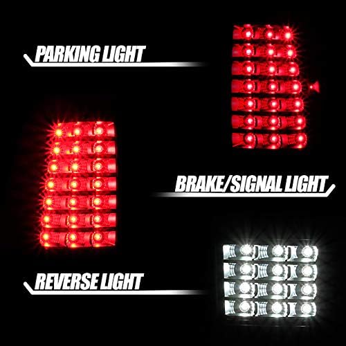 AKKON - For [Black - Full LED Style] 2003-2006 Chevy Silverado Fleet Side | 2004-2006 GMC Sierra LED Taillights