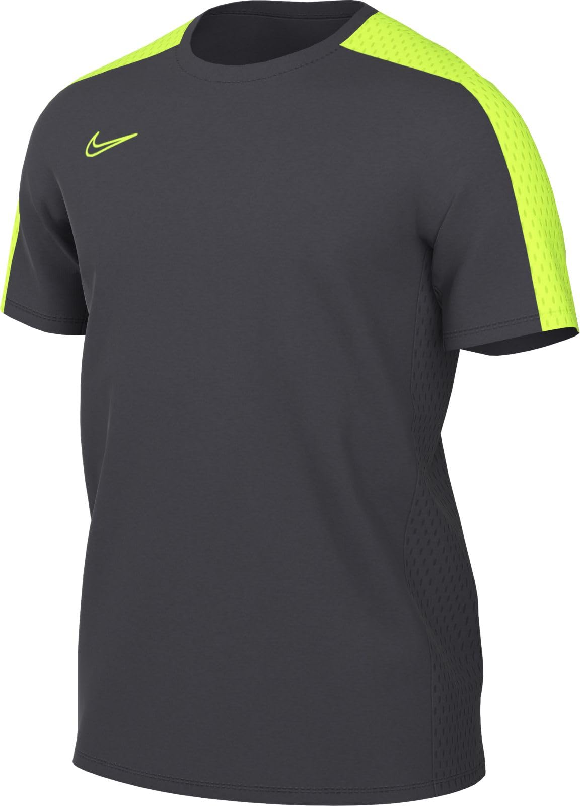 Nike Academy Dri-Fit Global Football Men's Short Sleeve Top, Anthracite/Volt/Volt, DV9750-061, S