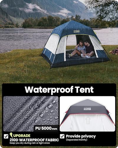 Carpa para camping OutdoorMaster 4 personas con tecnología blackout miniatura 3