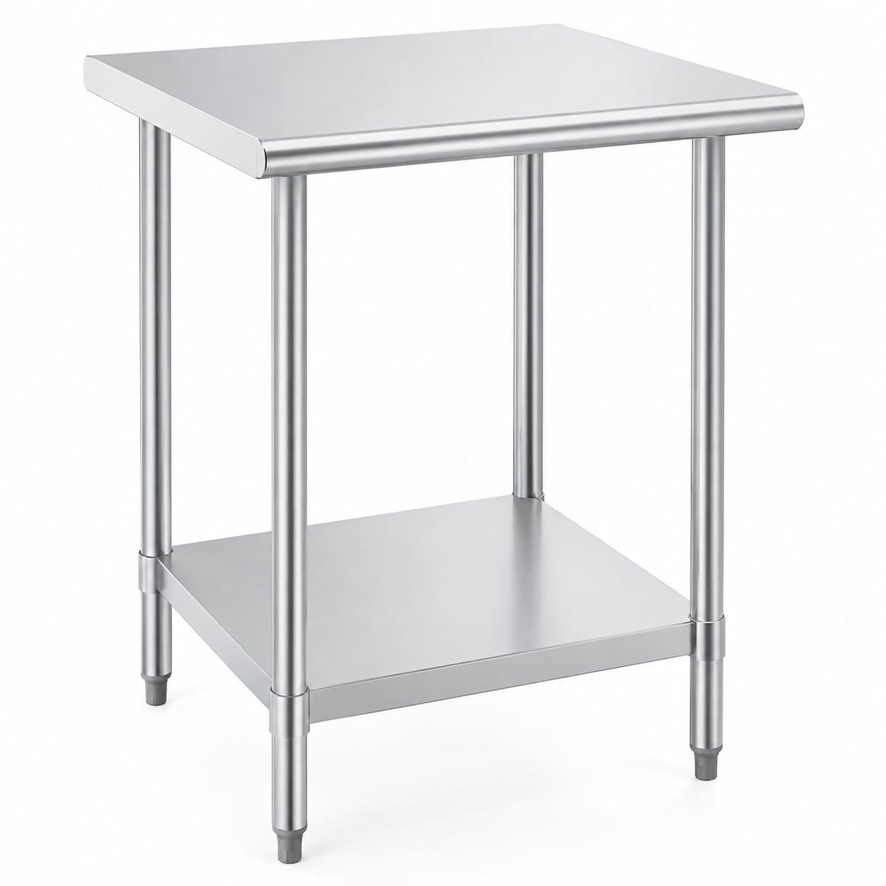 30" x 30" Stainless Steel Work Table with Undershelf by Glownary – Steel, Silver, Model 522etsg3030