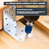 HELPMATE – 12 sztuk kątowników do płytek perforowanych 60 x 60 x 40 mm – łącznik kątowy ocynkowany galwanicznie i pasywowany na niebiesko – łącznik do drewna z doskonałą ochroną przed korozją – kąt