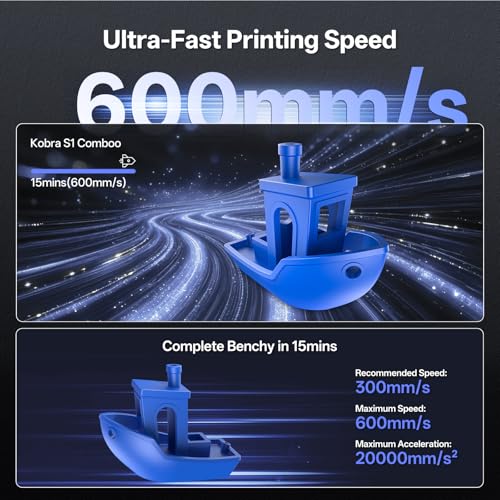 Image of Anycubic Kobra S1 Combo Multicolor 3D Printer, Core XY Stable Structure | Sealed Printing, High Precision, 600mm /s Fast Speed, Auto Calibration, Ideal for Precision and Efficiency 9.8 inchx9.8 inchx9.8 inch