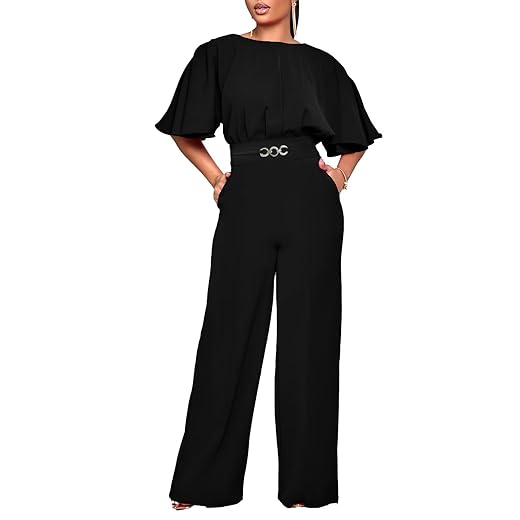 acelyn Elegant Jumpsuit for Women Dressy Sexy Plus Size Wide Leg Pant Suit One Piece Party Outfits