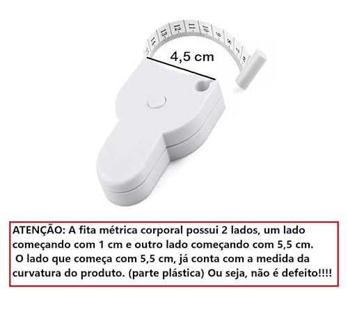 Fita Métrica Corporal Retrátil com Trava Medição Circunferência - Loja Roccamare