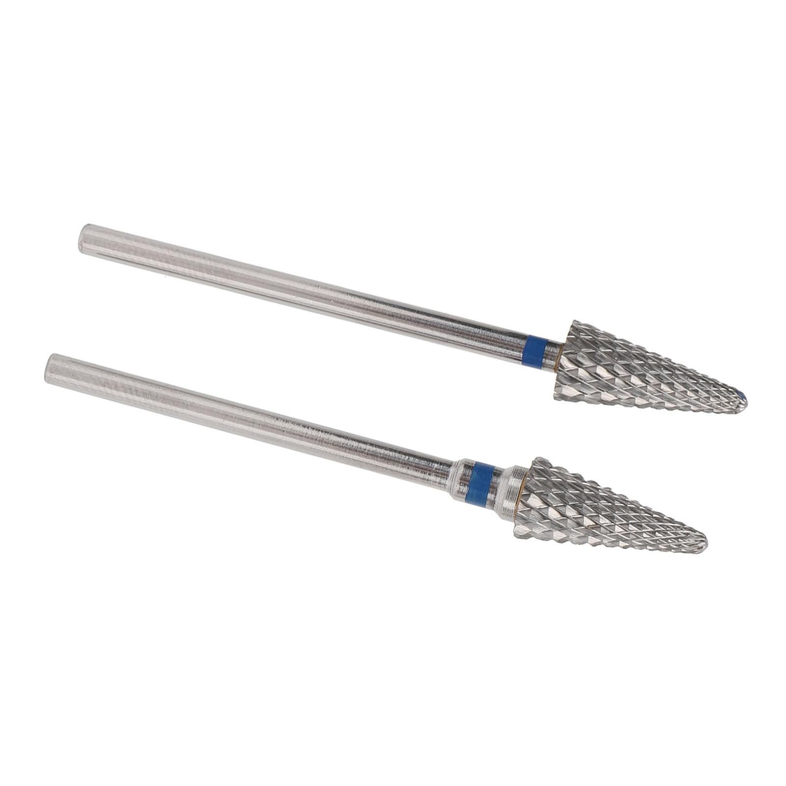 Broca Cónica para Uñas de Tungsteno de 2 Piezas, Herramienta Rotativa para Manicura y Pedicura para Eliminación de Cutículas, Broca para Uñas en Forma de Cono para Taladro