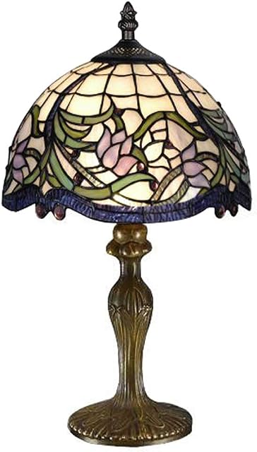 Home Supplies Elegant Floral Tiffany Lamps, Stained Glass Handmade Tiffany Vintage Bedside Table Lamps for Living Room, Bedroom, and Lounge (8 inches)