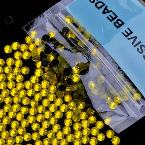 Image of 3000 Pieces Hot Fix Glass Flatback Rhinestones HotFix Round Crystal Gems (Citrine, SS10)