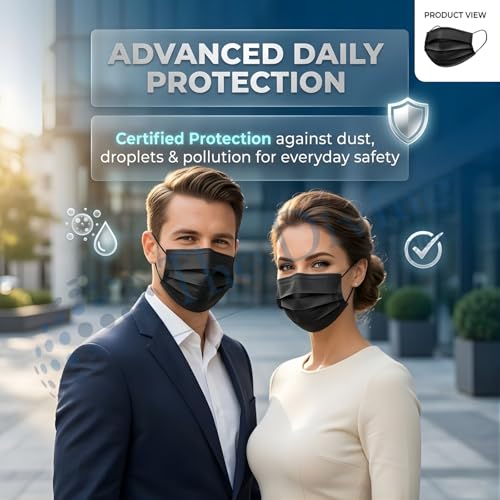 Image of Surgical Mask for Men & Women | Certified by ISO & CE to Protect Mouth Droplets, Dust and Pollution Combo