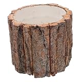 Angoily Orchid Bark Flower Pots Outdoor, Outdoor Pots for Plants, Waterproof Splash Bucket, Brown Bark Planter for Indoor Flower Arranging Decorative Tree Stump Multi-Purpose Plant 4.91 * 3.93 Inches