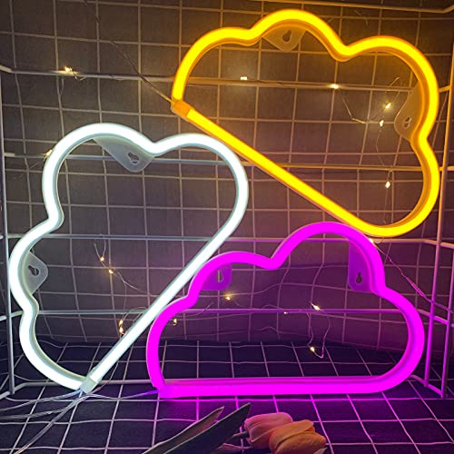 Cloud Neon Signs, Led Cloud Neon Light For Wall Decor, Battery Or Usb Powered Cloud Sign Shaped Decoration Wall Lights For Bedroom Aesthetic Teen Girl Kid Room Christmas Birthday Wedding Party White #TOP5
