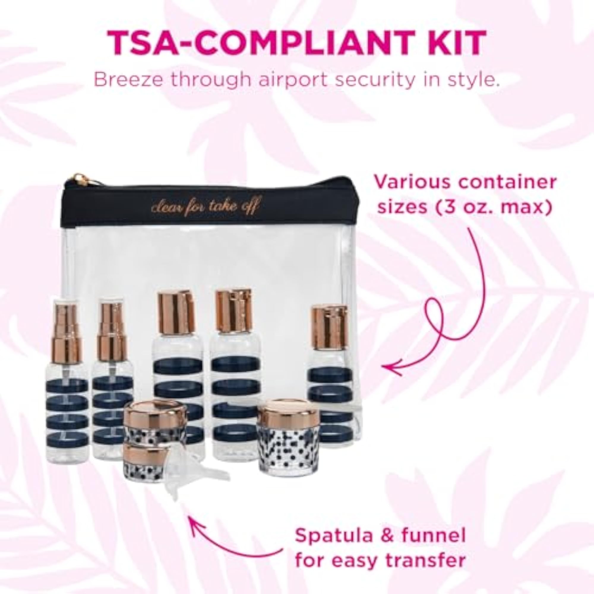 TSA Compliant Travel Bottles & Toiletry Bag
