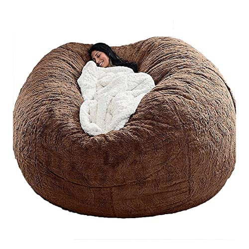Cubierta De La Bolsa De Frijoles Sin Relleno, Funda para Sillón Reclinable Transpirable para Sala De Juegos, Funda De Sofá Suave y Esponjosa para Perezoso,Brown-150 * 75Cm Cover