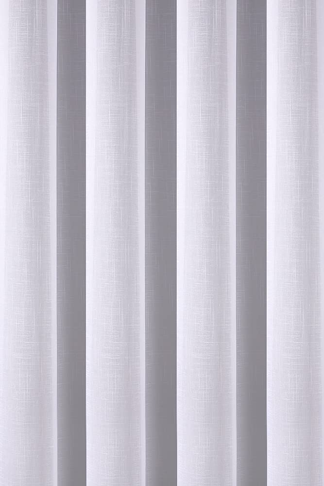 deco home | Gardinen Store Voile Effekt Vorhang mit Kräuselband, transparent Weiß, in verschiedenen Größen | 600 x 175 cm