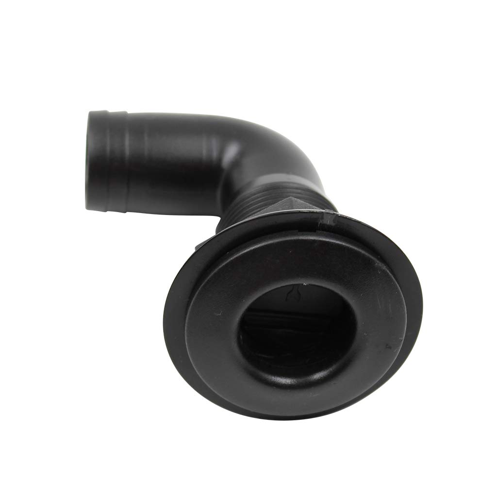Skkwjege Black 1'' Polypropylene Thru Hull Fitting Hose 90 Degree For Marine Boat