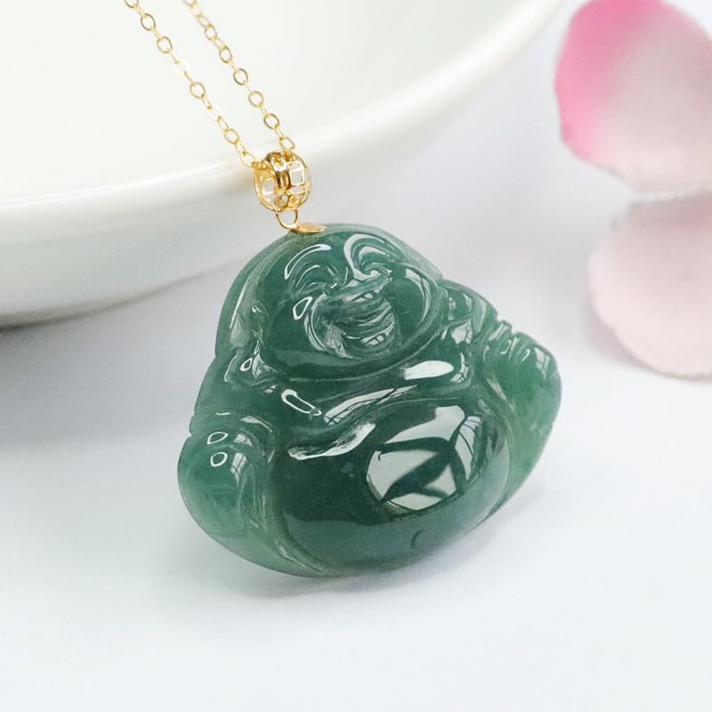 Y72)ヒスイ翡翠糯種水色暗緑A貨『悟道』精彫 彫牌 翡翠吊墜 Amazon.com: 18k金镶翡翠佛公吊坠弥勒佛玉石: Industrial & Scientific