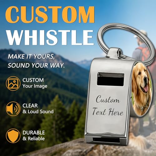 Silbato personalizado con foto y texto grabado acero inoxidable miniatura 2