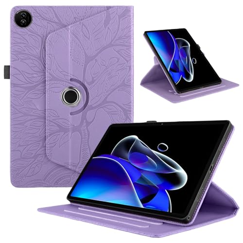 TEDTIKJT Tablet Hülle für Realme Pad 2 11.5 2023 PU Leder 360°Drehbar Multi-Winkel Ständer Baum Flip Cover für Realme Pad 2 11.5 Tablet Schutzhülle, Violett
