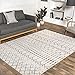 nuLOOM 5 Round Moroccan Blythe Area Rug, Grey, Faded Bohemian Design, Stain Resistant, For Bedroom, Dining Room, Living Room, Hallway, Office, Kitchen, Entryway