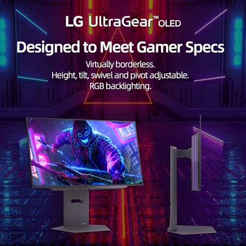 Image of LG 27 inch OLED QHD (2560 x 1440) Gaming Monitor, 480Hz, 0.03ms, FreeSync Premium Pro, G-Sync Compatible, DisplayHDR True Black 400, DCI-P3 98.5%, RGB Lighting, Adjustable Stand