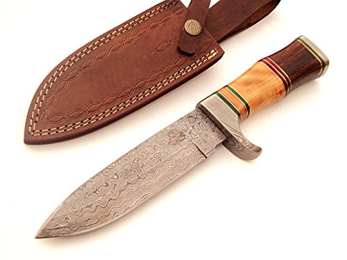 DKC Knives DKC-701 Daniel Boone Bowie Damascus Steel Knife 11.5"