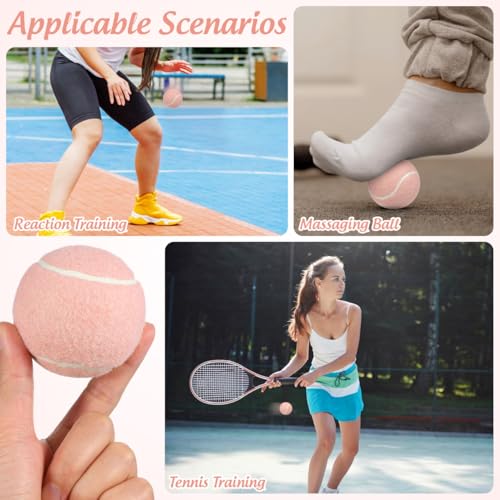 INOOMP 2 Stück Tennisbälle Tennis-Spielbälle Tennis-Übungsbälle Training-Übungsball Für Anfänger Jugendliche Kinder Spieler Rosa