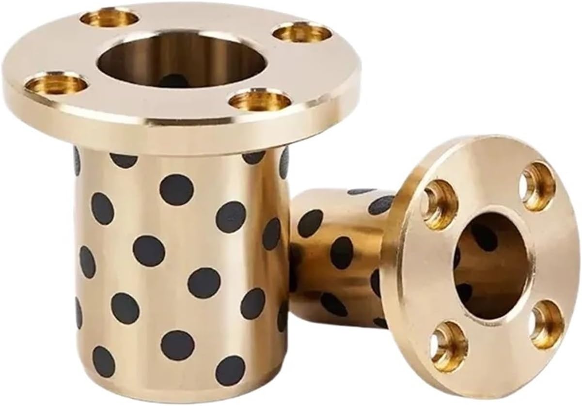 1PCS ID12MM Round Flange Graphite Copper Sleeve self-lubricating Bearing Oil-Free Bushing wear-Resistant(12x18x25-36x5)