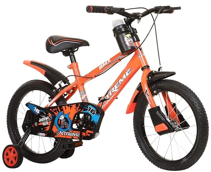 Image of JUNIOR KID 16 Inch JKX Series Kids Rigid Cycle for Boys & Girls 4 to 7 Years with Training Wheel Orange