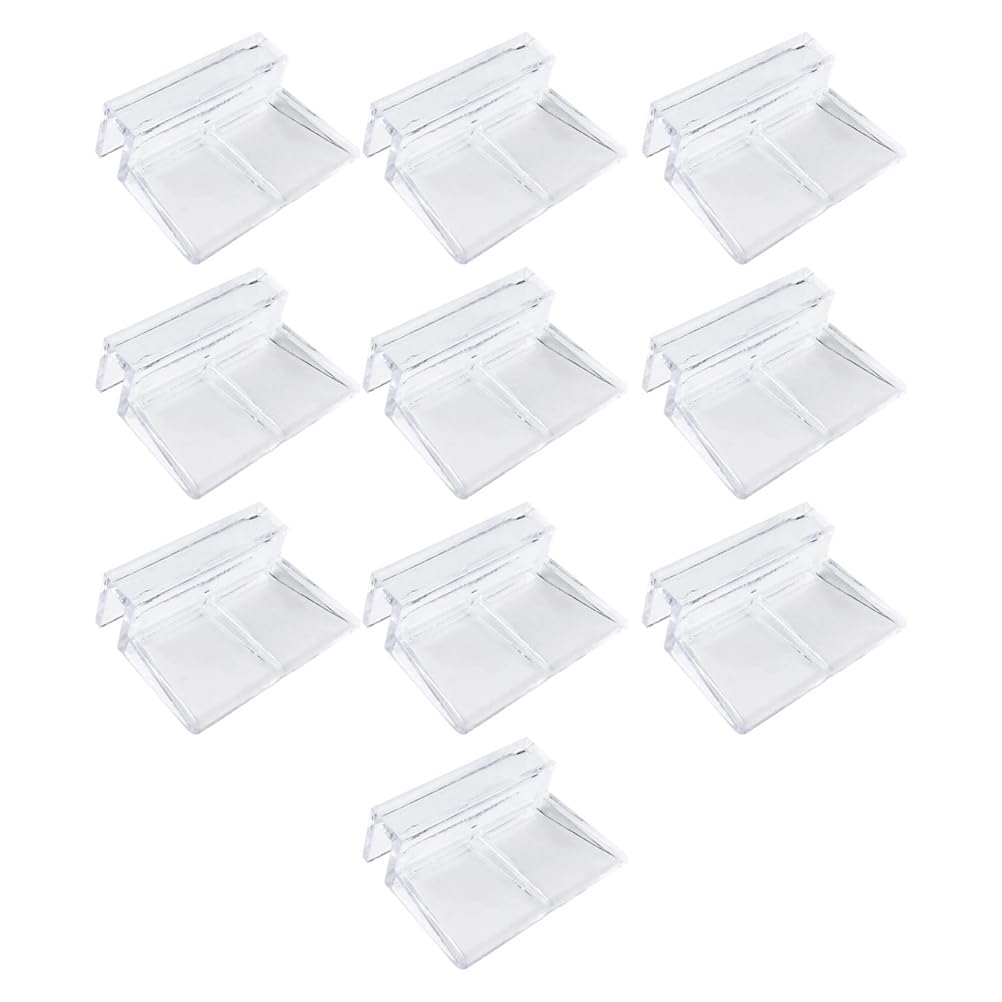 FOMIYES Support De Couvercle Aquarium 10 Pièces Transparent 5.00X4.00X1.00Cm Support Verre Aquarium Durable Facile À Installer pour Réservoir De Poisson Terrarium Et Accessoires Aquariophilie