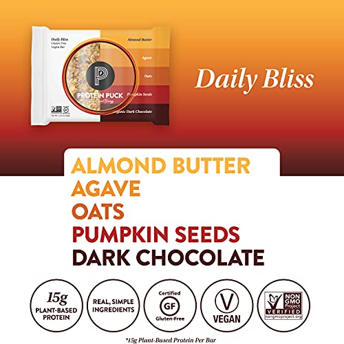 Protein Puck Plant Based Bars | Snacks With 13-17 Grams Of Vegan Protein | Gluten Free, Non Dairy, Kosher Certified Non Gmo Premium Healthy Bars | Variety Pack, Case Of 4 #TOP1