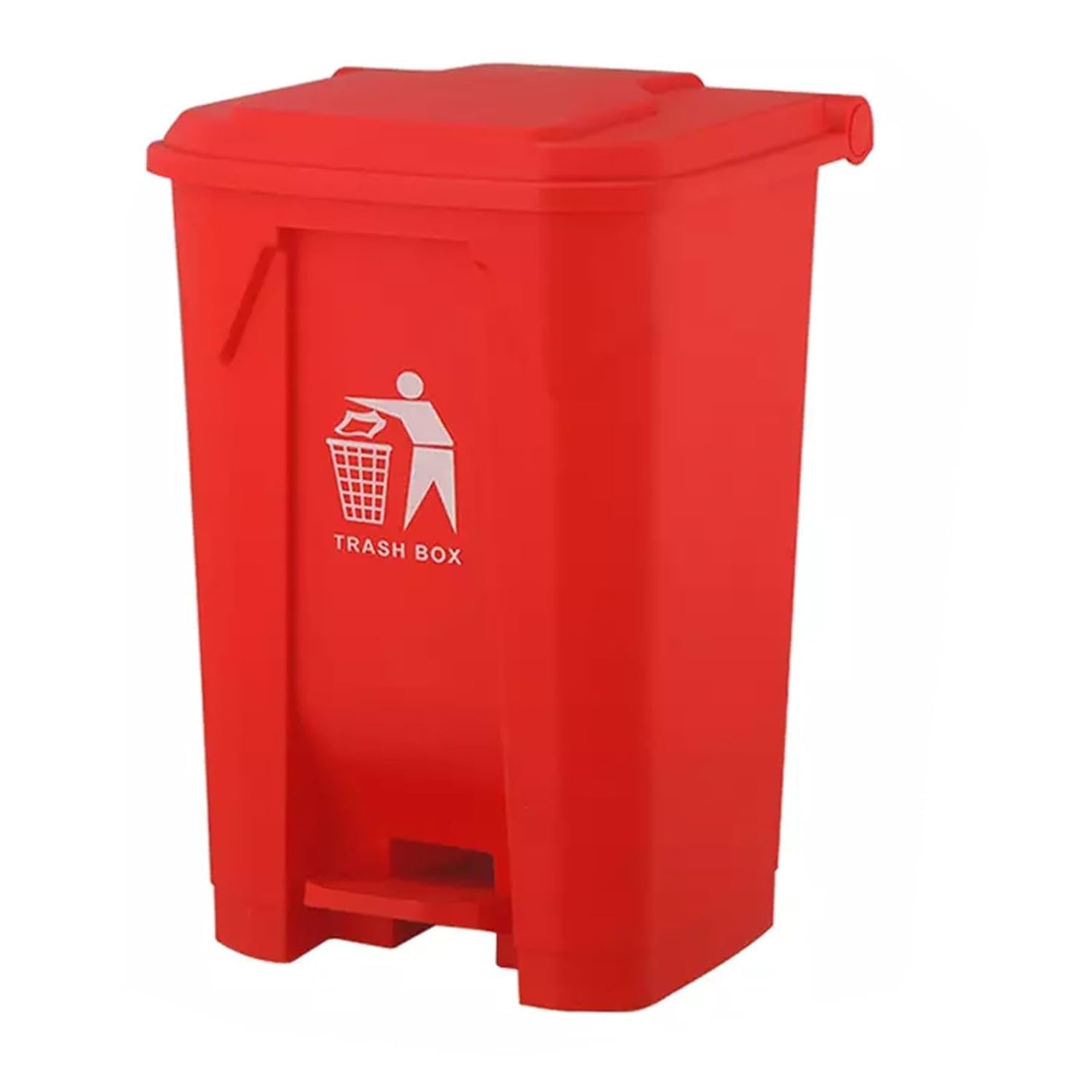 Recycling Dustbin Rubbish Pedal Bin Waste Trash Bin | Foot Pedal Bin Home Bedroom Bathroom Kitchen | Indoor Outdoor Rubbish and Waste Bin with Pedal | Bin Recycling Waste Dustbin (Red, 30 Litre)