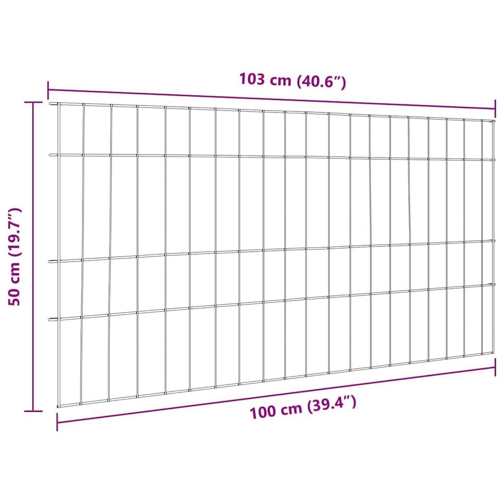 Set di 5 recinzioni da giardino moderne, 100 x 50 cm, in acciaio verde, resistente alle intemperie e durevole, per giardino, balcone, terrazza, bordo stagno