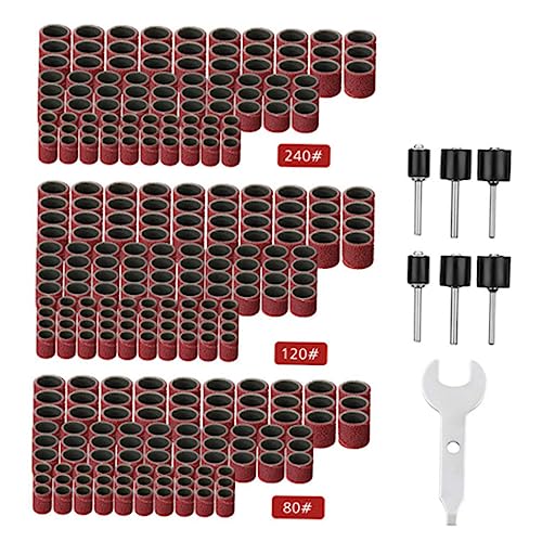 LIFKOME 307pcs Sand Ring Set Electric Emery Papers for Polishing Metal Iron Aluminum Wood Ceramic Easy to Use