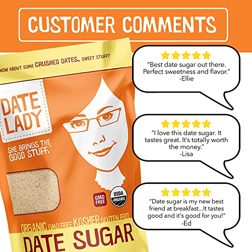 image for Date Lady Organic Date Sugar, 1 lb | 100% Whole Food | Vegan, Paleo, G