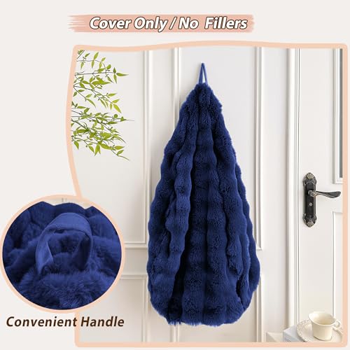 LIFEREVO Kids Fluffy Faux Rabbit Fur Bean Bag Chair Cover (No Filler), Soft Fuzzy Stuffed Animal Storage Bubble Waffle Bean Bag for Plush Toys, Comfy Shaggy Furry Beanbag Cover Kids Girls Adults - Image 5