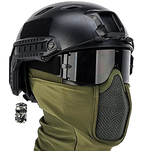 Masque cagoule avec casque tactique et lunettes paintball tricolores pour shooting game