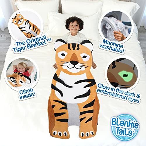 Blankie Tails | Tiger Wearable Blanket - Double Sided Super Soft And Cozy Minky Fleece Blanket, Machine Washable, Perfect For Gifts, Sleepovers, And Daily Use For Kids, Adults & Teens #TOP3