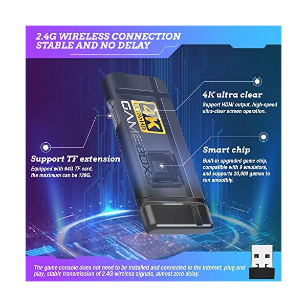 Wireless-Retro-Game-Console-Equipped-with-64G-TF-Card-Plug-and-Play-Nostalgia-Game-Stick-4K-20000-Games-Built-in-9-Classic-Emulators-with-Dual-24G-Wireless-Controllers-White Wireless-Retro-Game-Console-Equipped-with-64G-TF-Card-Plug-and-Play-Nostalgia-Game-Stick-4K-20000-Games-Built-in-9-Classic-Emulators-with-Dual-24G-Wireless-Controllers-White