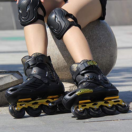 LIKU Black&Gold Unisex Fitness Inline Skates - Thumbnail 4
