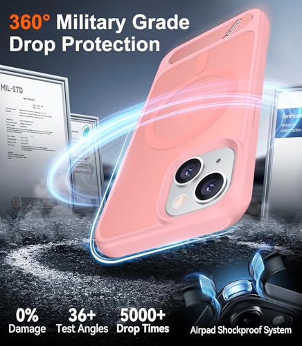 Image of Magnetic Compatible with iPhone 15 Plus Case & iPhone 14 Plus Case, [Built-in Invisible Kickstand][Compatible with MagSafe][Military Grade Shockproof] Slim Translucent Matte Phone Case 6.7 inch